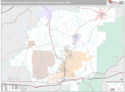 Anniston-Oxford-Jacksonville Metro Area Digital Map Premium Style